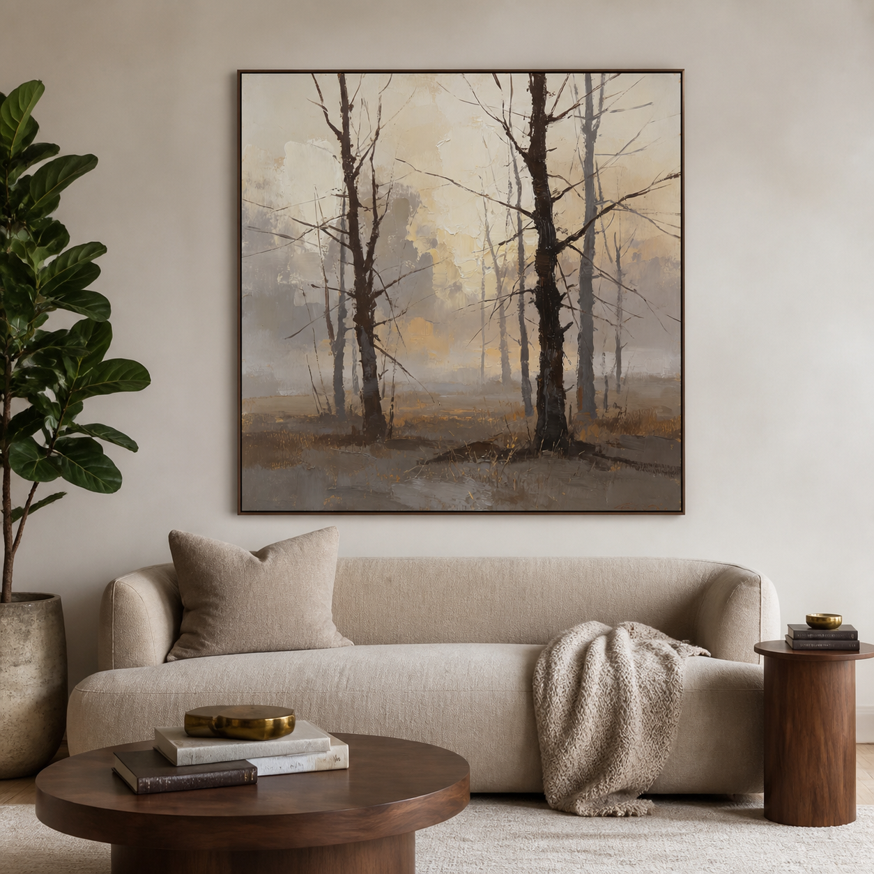 Neutral Forest Wall Art | Fading Woodland
