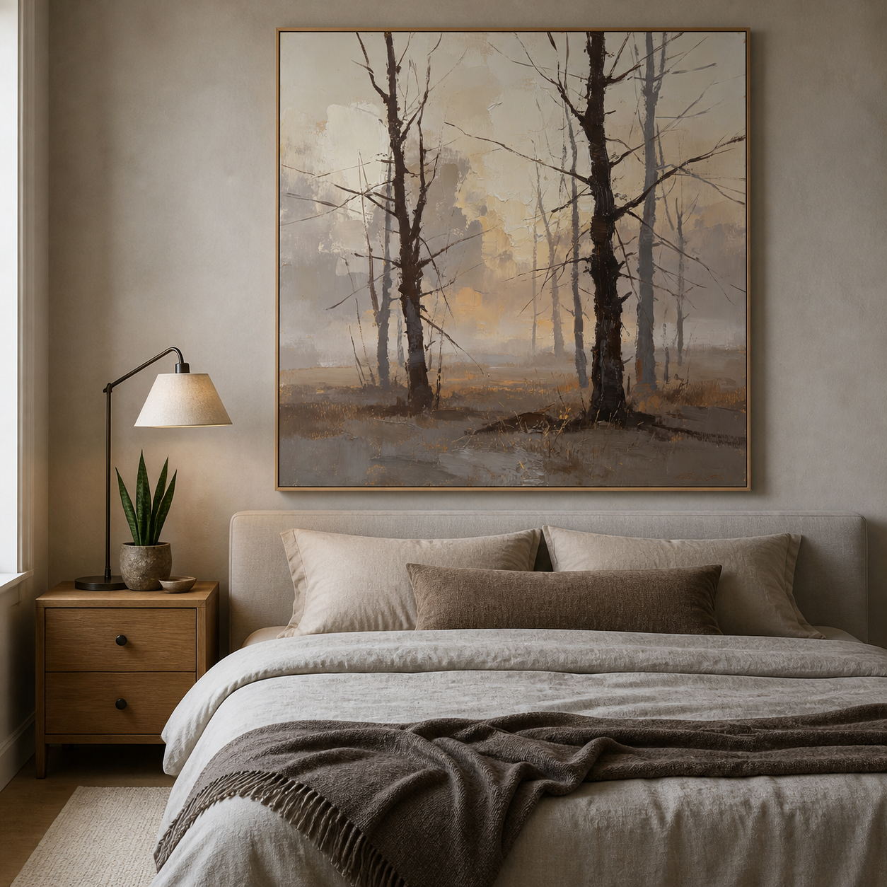 Neutral Forest Wall Art | Fading Woodland