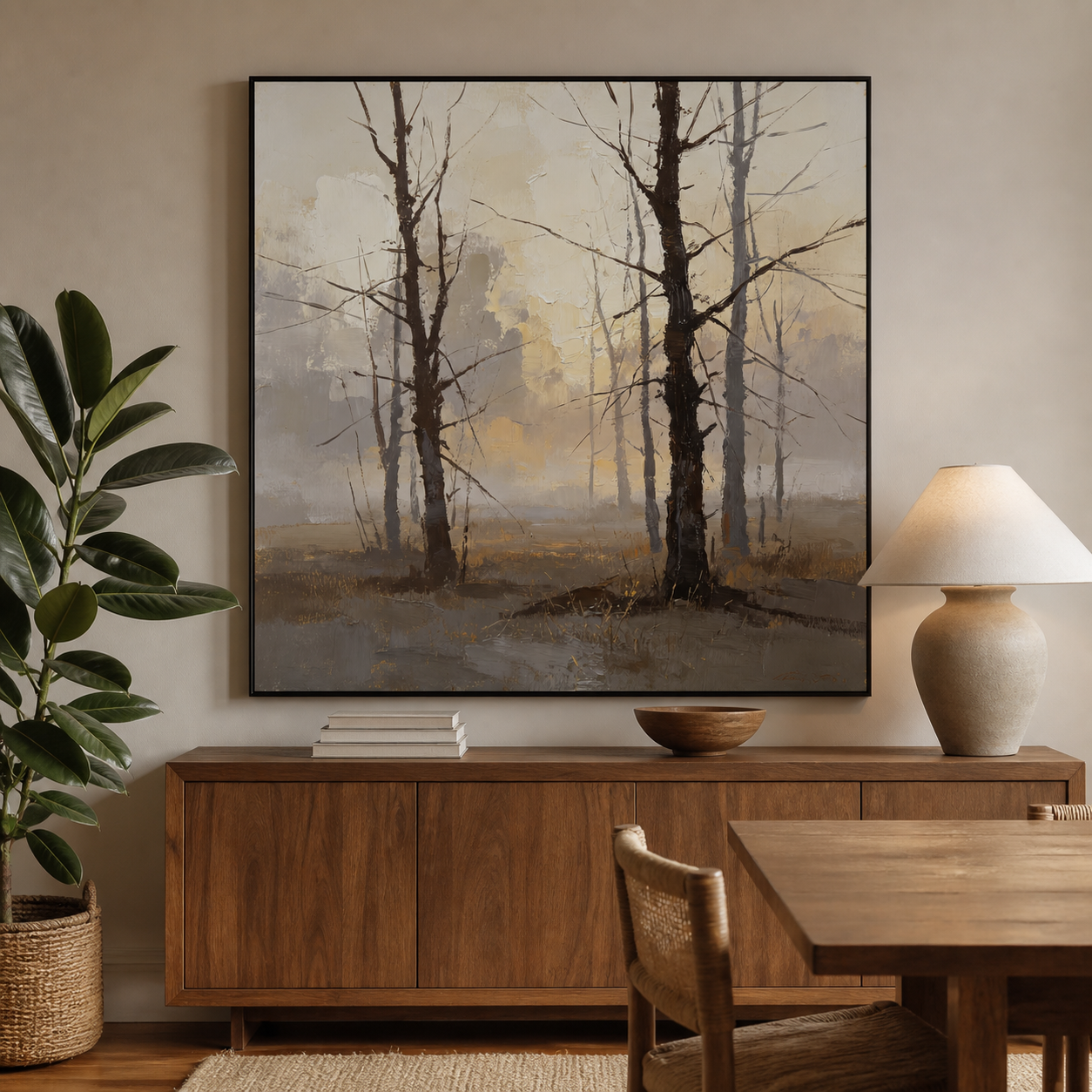 Neutral Forest Wall Art | Fading Woodland