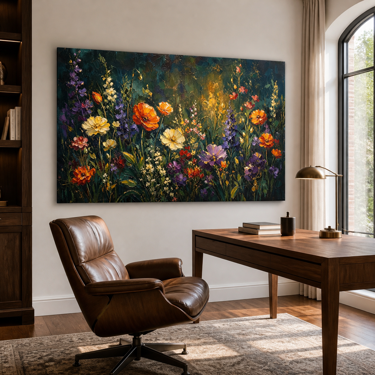 Dark Floral Wall Art | Midnight Wildflower Garden