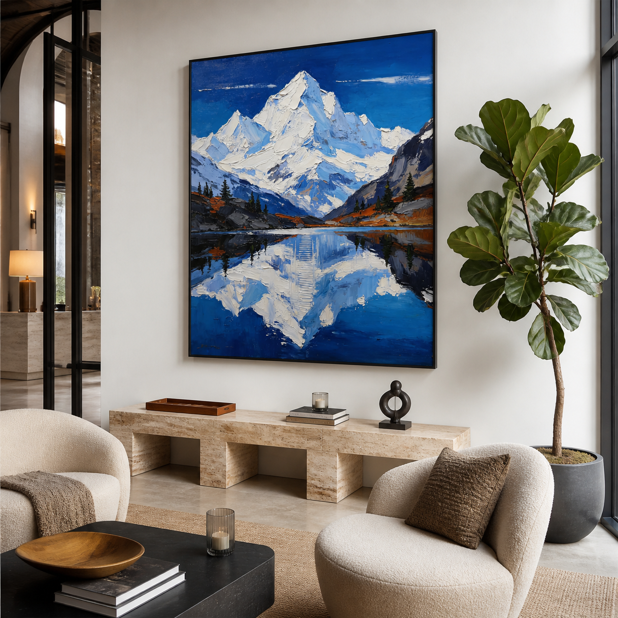 Snow Mountain Wall Art | Alpine Mirror