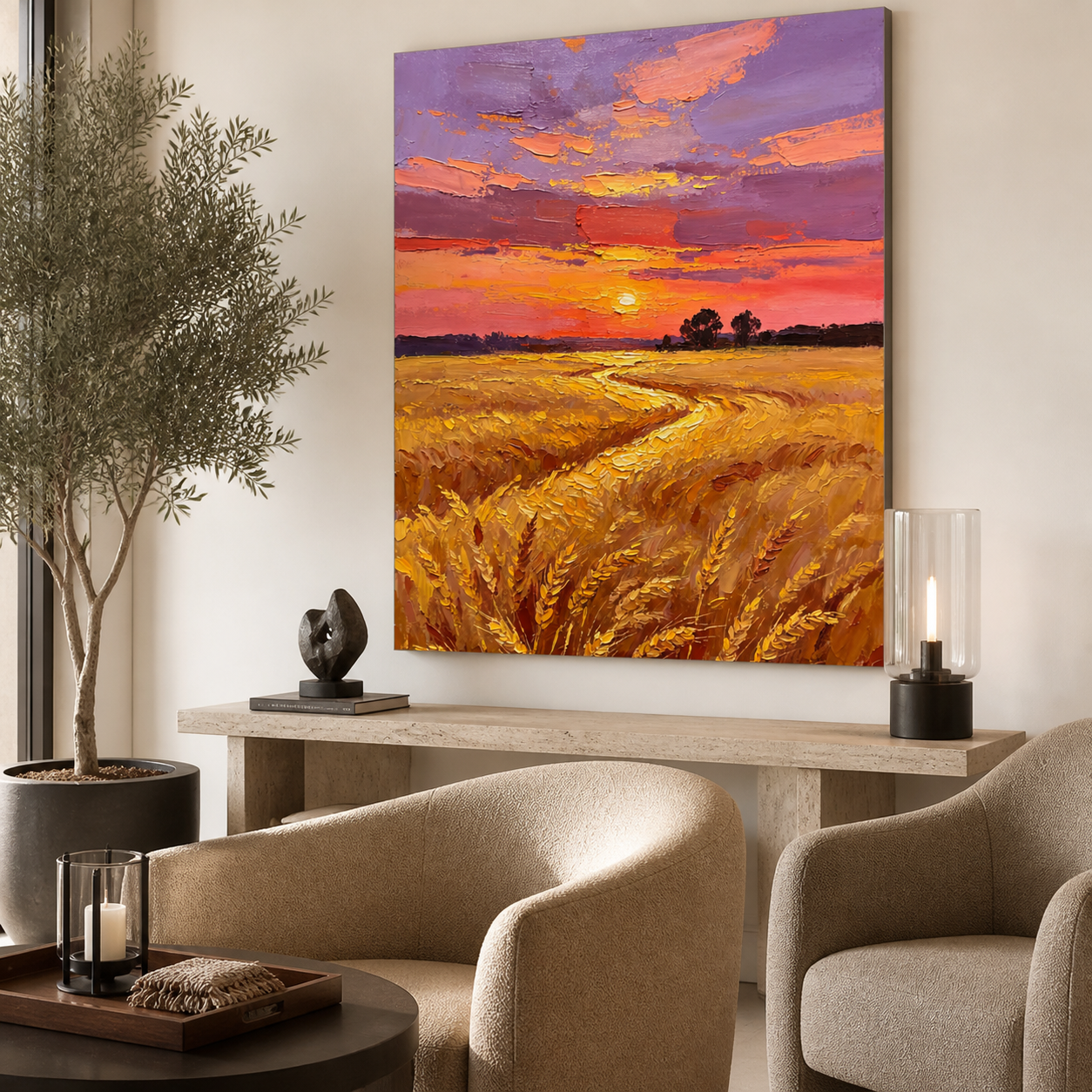 Wheat Field Wall Art | Harvest Glow