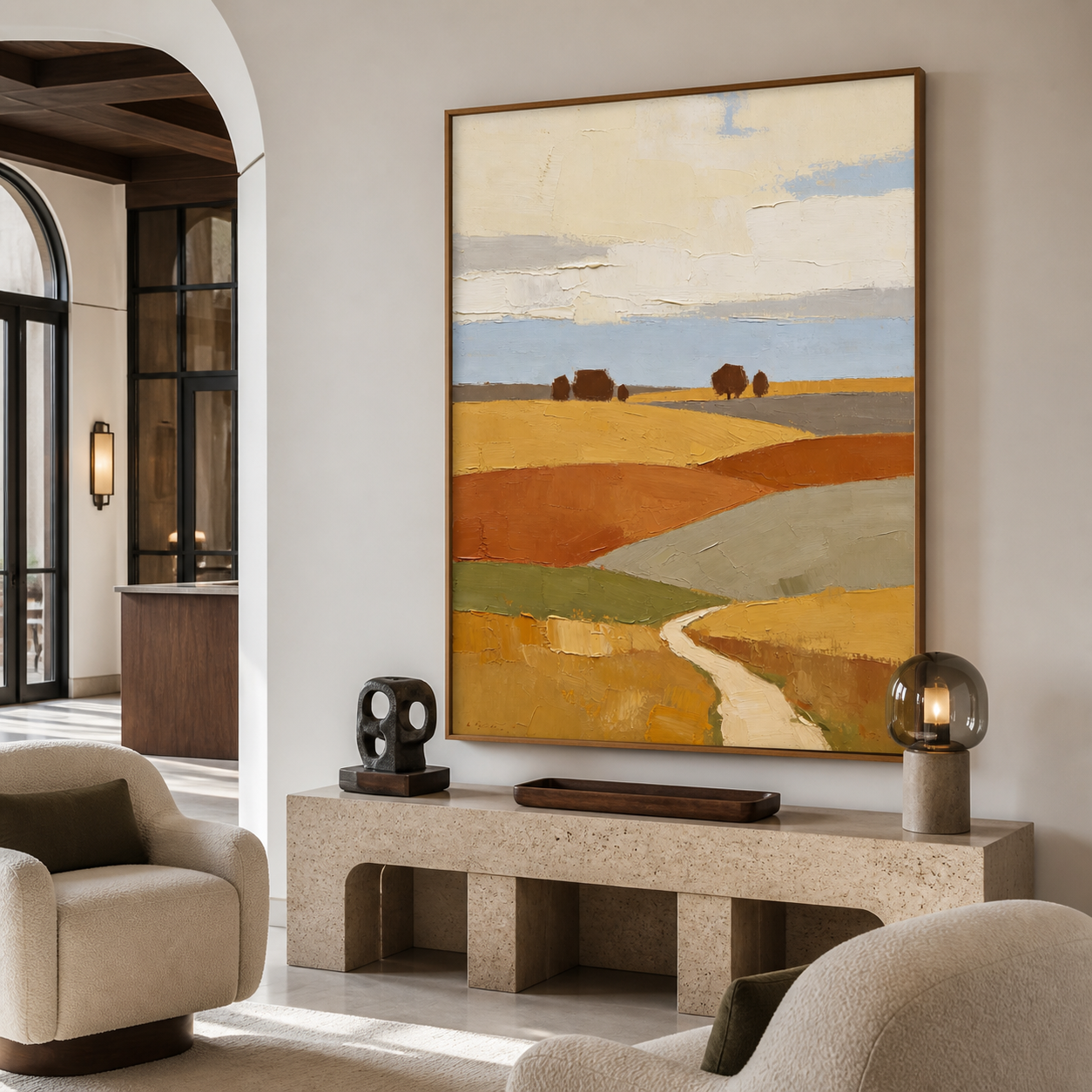 Abstract Countryside Wall Art | Winding Home