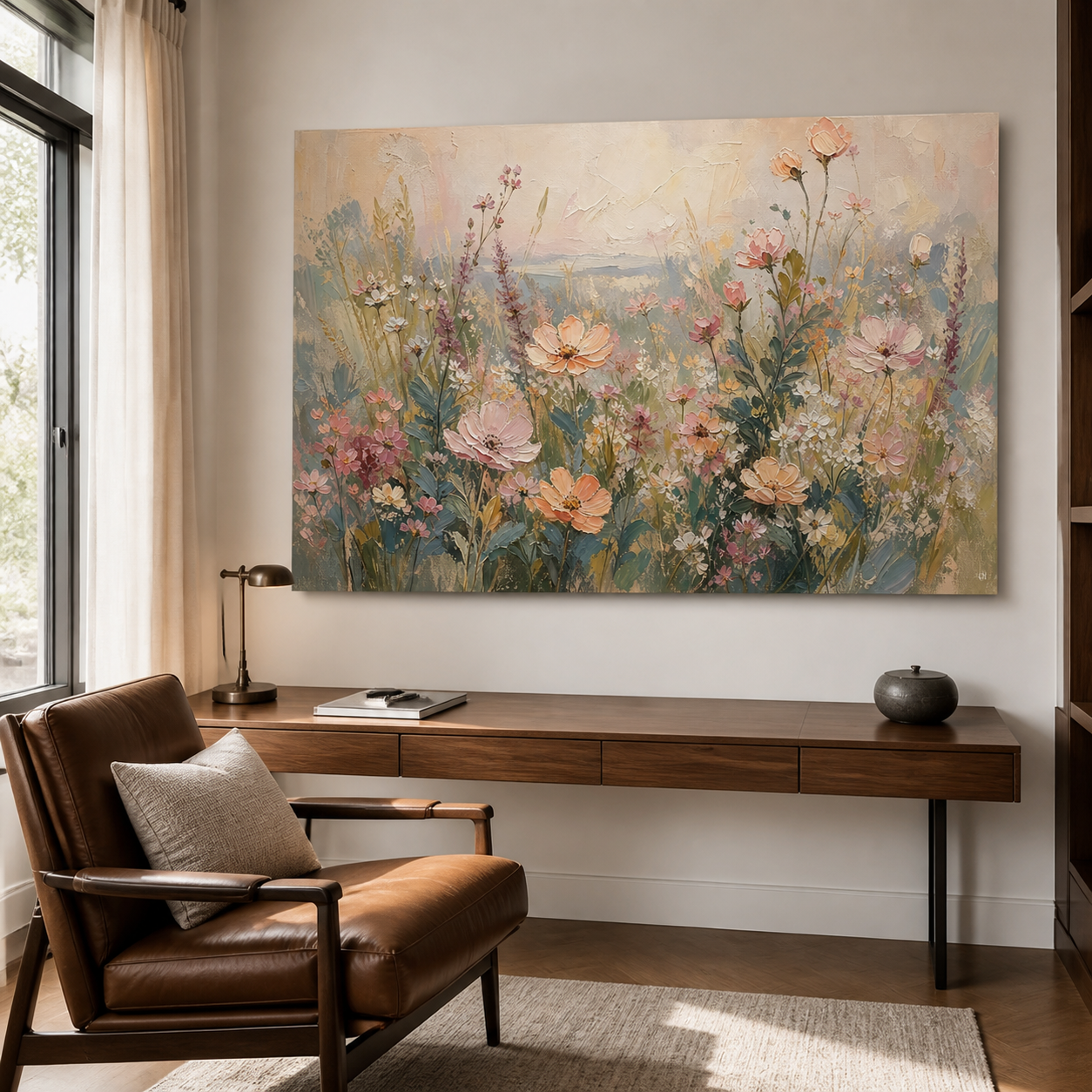 Pastel Wildflower Wall Art | Blush Meadow