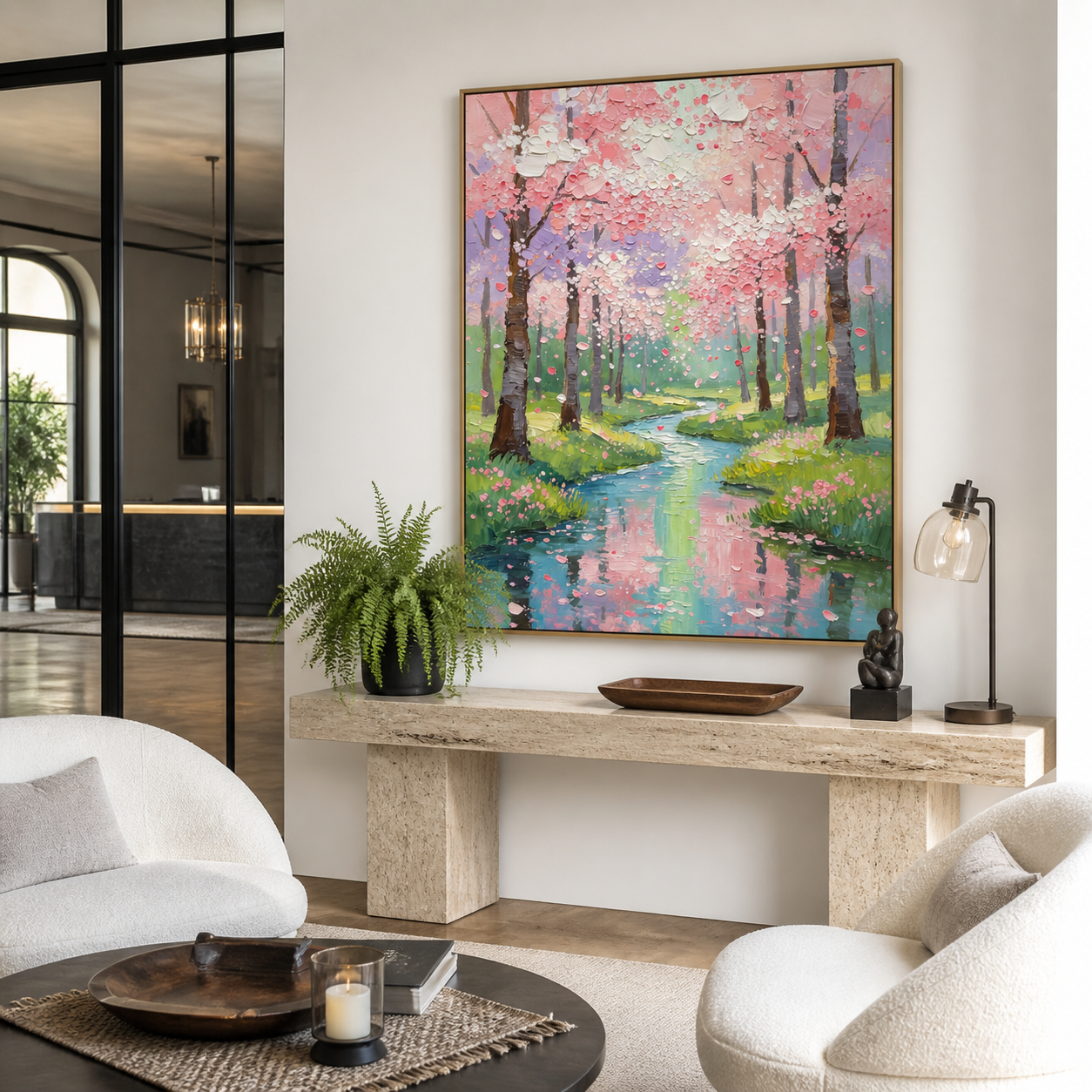 Pink Cherry Blossom Wall Art | Petal Stream