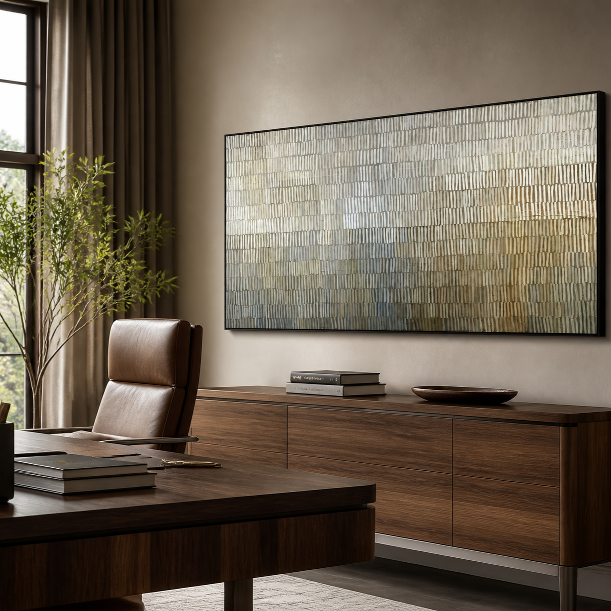 Neutral Abstract Wall Art | Faded Frequencies