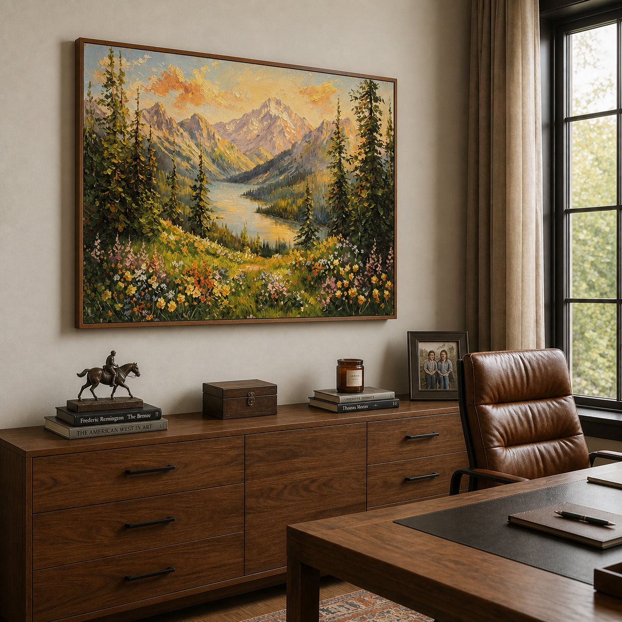 Mountain Landscape Wall Art | Alpine Wildflower Valley