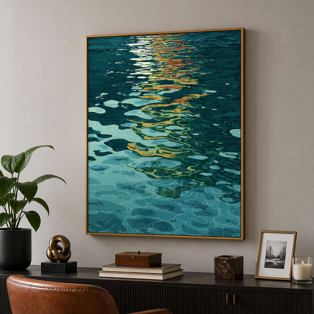 Water Reflection Wall Art | Gilded Current
