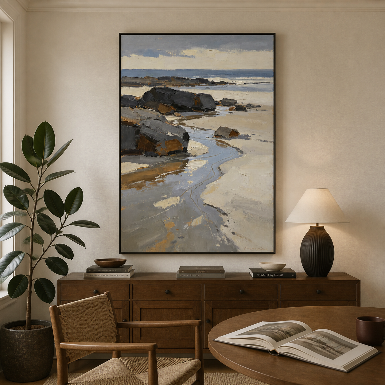 Coastal Landscape Wall Art | Silver Tide