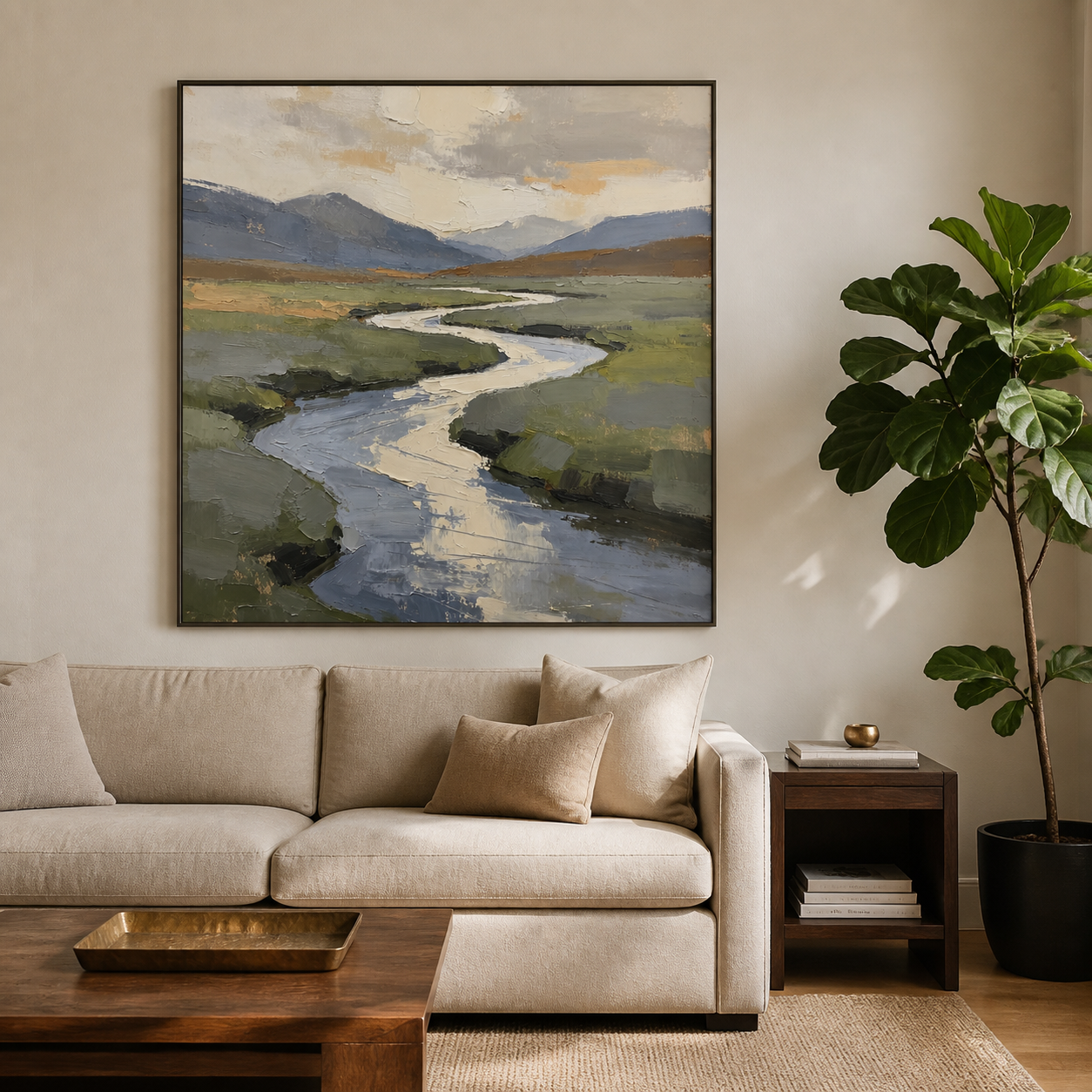 River Landscape Wall Art | Quiet Valley