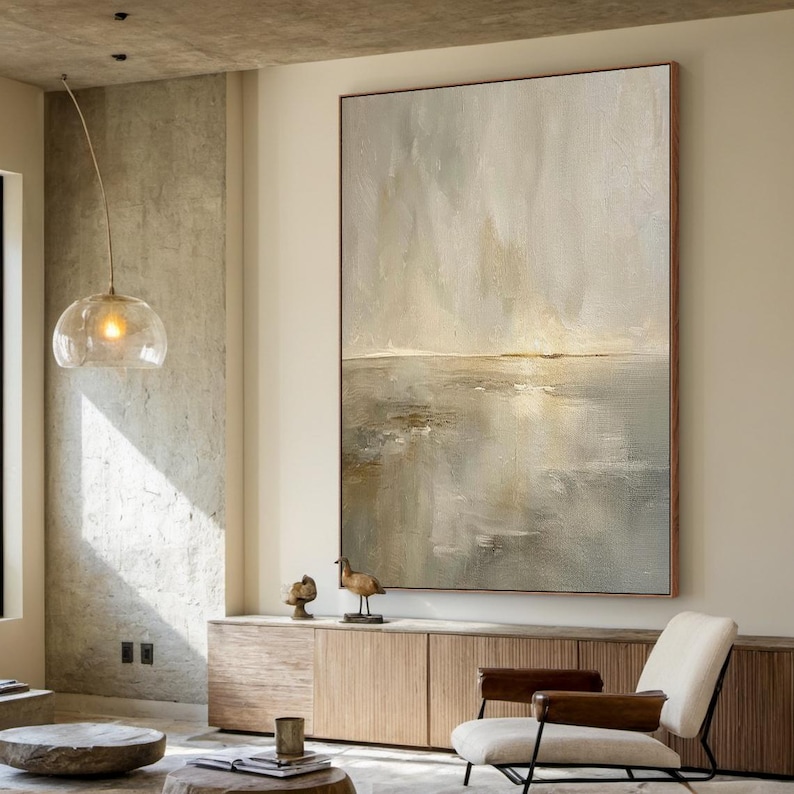 Still Horizon - Minimalist Textured Canvas for Modern Home Decor