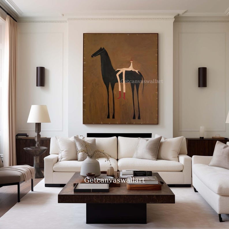 Silent Rider — Figurative Abstract Oil Painting for Modern Interior Wall Art