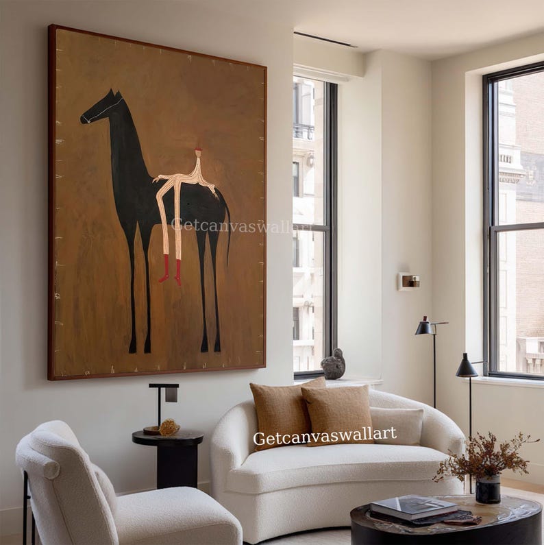 Silent Rider — Figurative Abstract Oil Painting for Modern Interior Wall Art