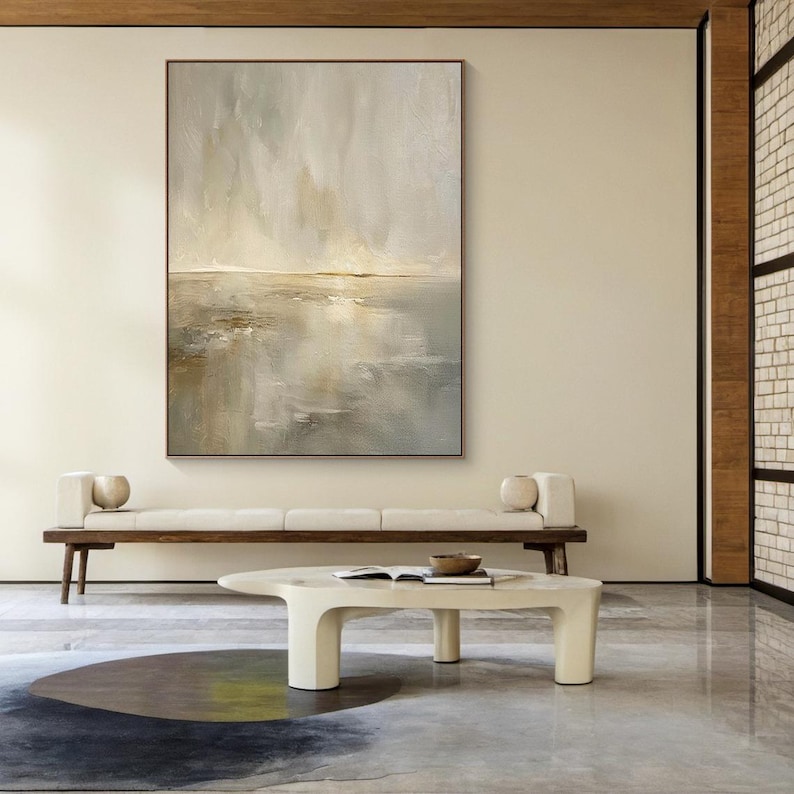 Still Horizon - Minimalist Textured Canvas for Modern Home Decor