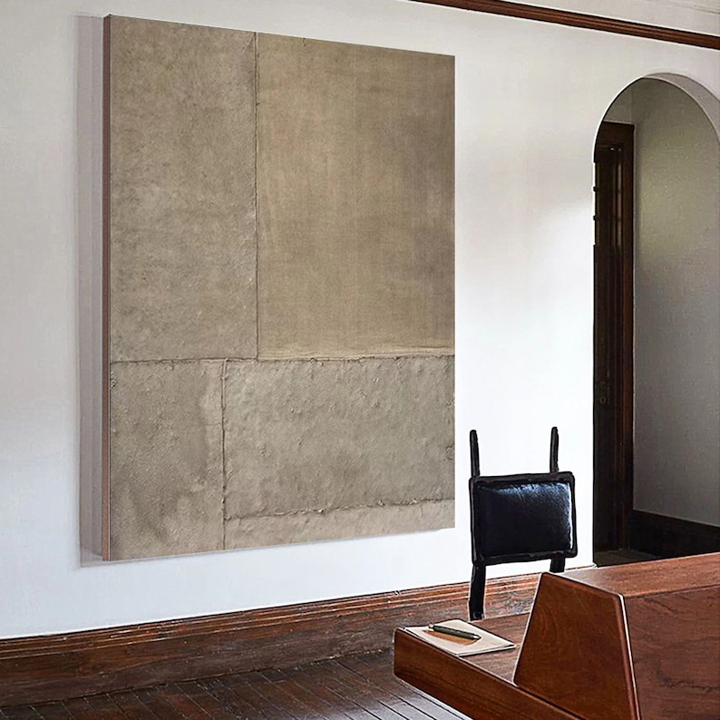 Muted Textures — Minimal Abstract Oil Painting for Modern Interior Wall Art