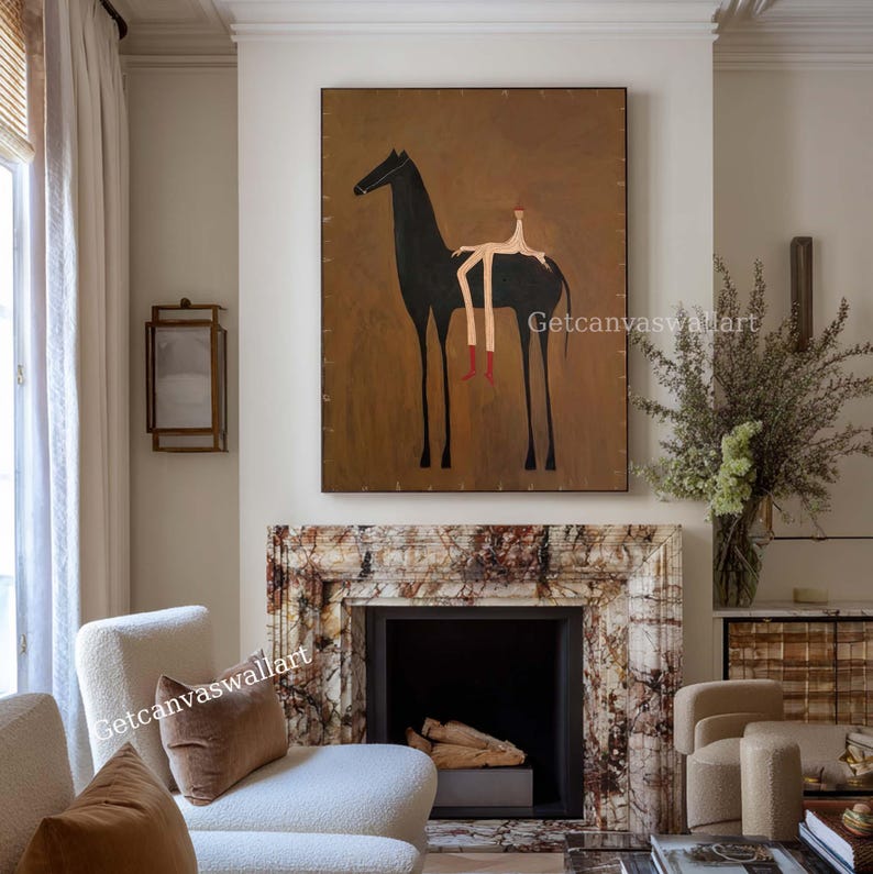 Silent Rider — Figurative Abstract Oil Painting for Modern Interior Wall Art