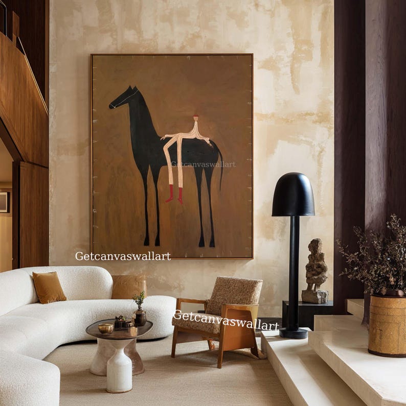 Silent Rider — Figurative Abstract Oil Painting for Modern Interior Wall Art