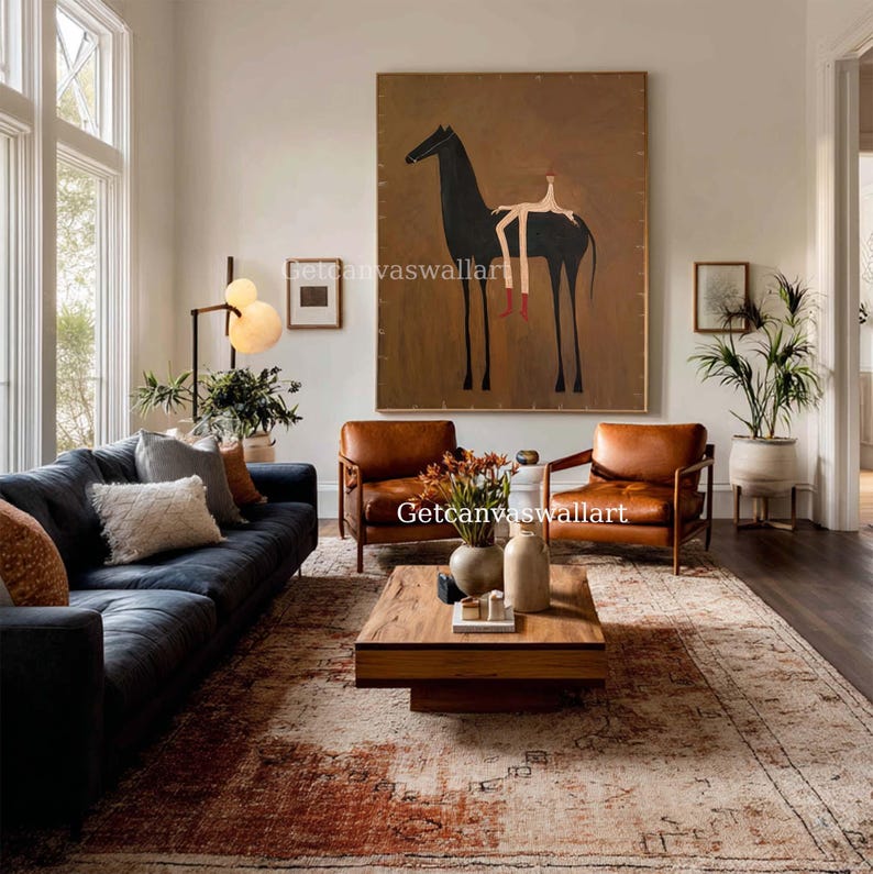 Silent Rider — Figurative Abstract Oil Painting for Modern Interior Wall Art