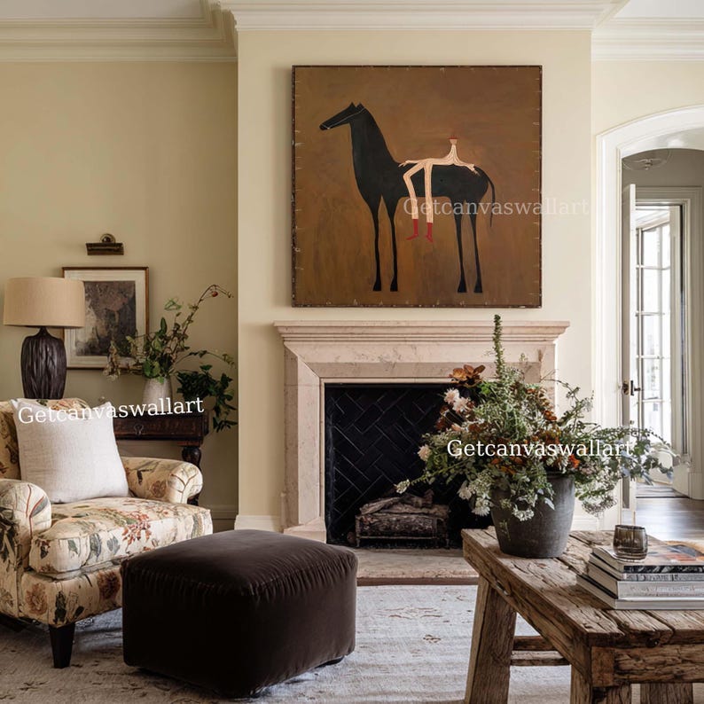 Silent Rider — Figurative Abstract Oil Painting for Modern Interior Wall Art