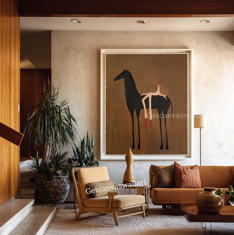 Silent Rider — Figurative Abstract Oil Painting for Modern Interior Wall Art