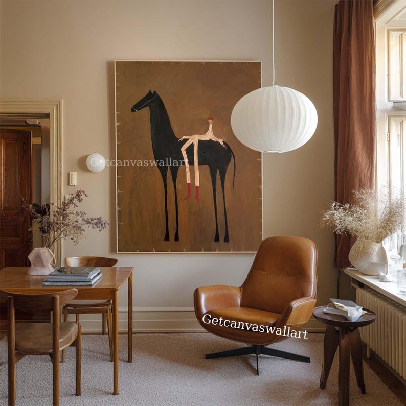 Silent Rider — Figurative Abstract Oil Painting for Modern Interior Wall Art