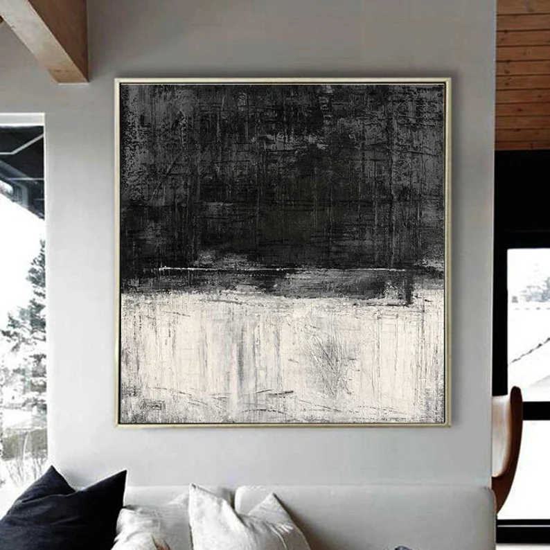 Silent Divide — Minimal Textured Abstract Oil Painting for Modern Wall Art