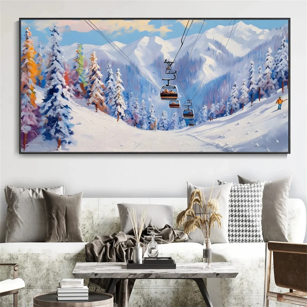 Alpine Ascent – Ski Lift Landscape Canvas