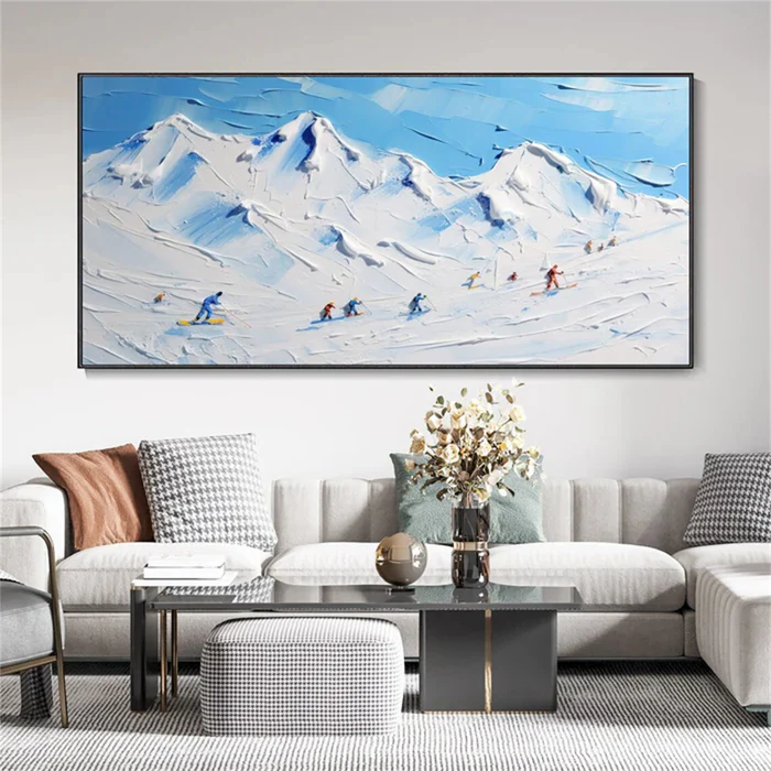 Blue Horizon – Wide Snow Skiing Landscape Canvas