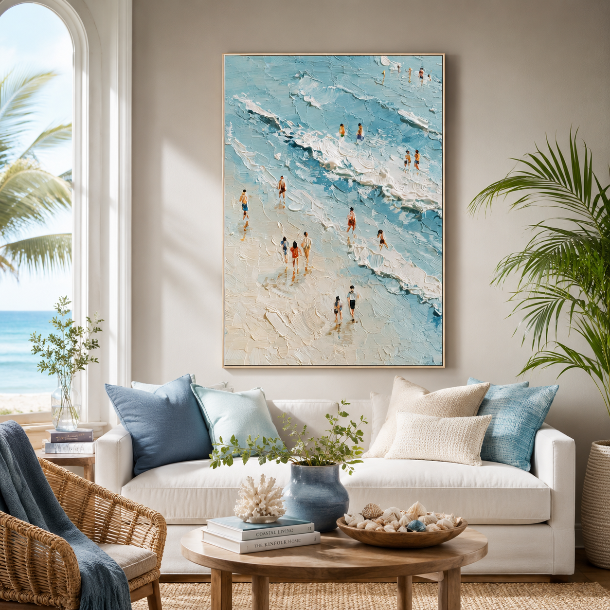 Shoreline Memories – Textured Beach Scene Oil Painting