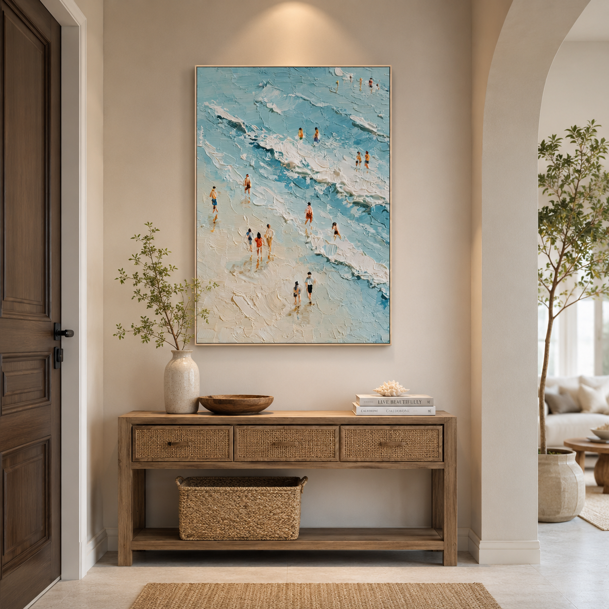 Shoreline Memories – Textured Beach Scene Oil Painting