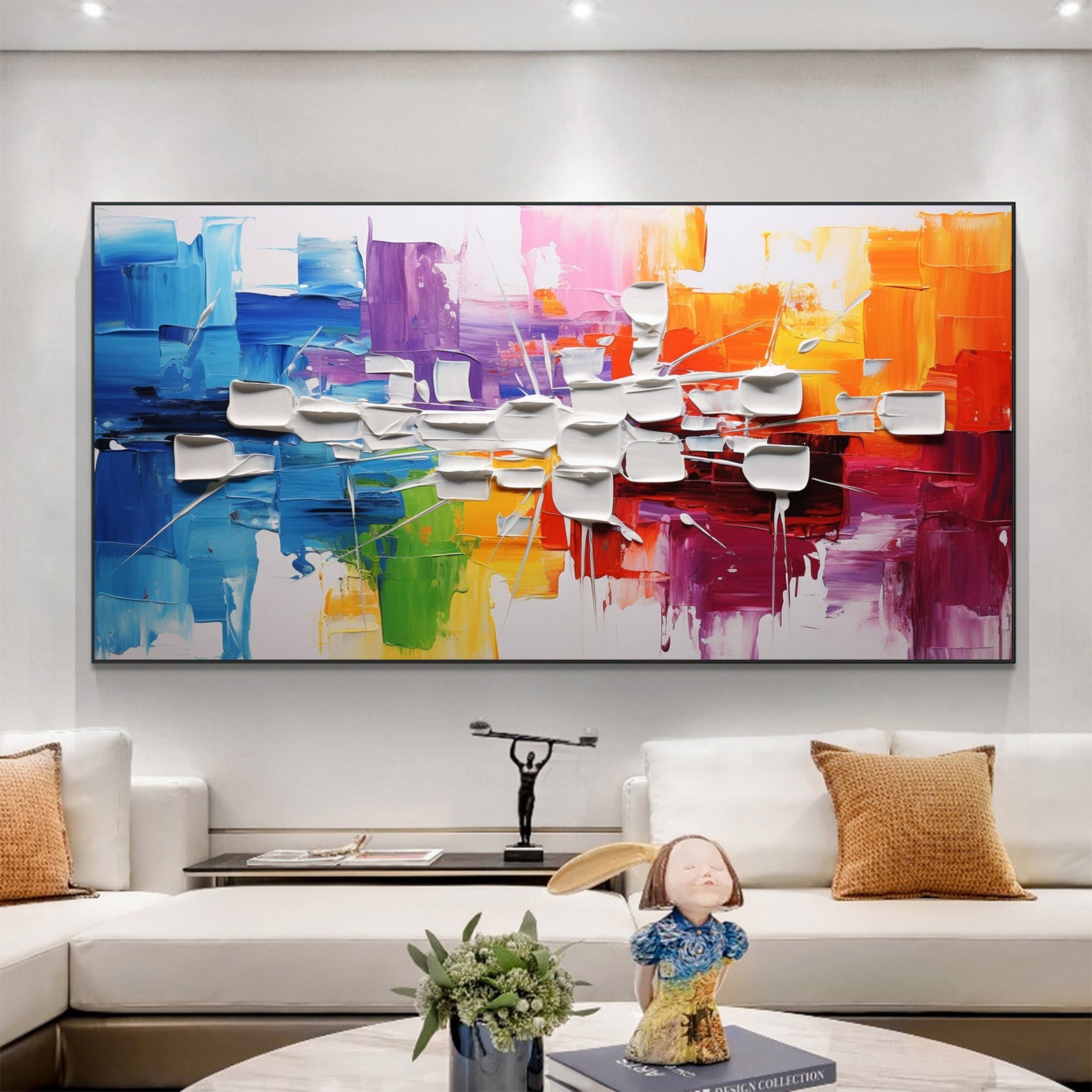 Chromatic Pulse – Modern Abstract 3D Textured Wall Art