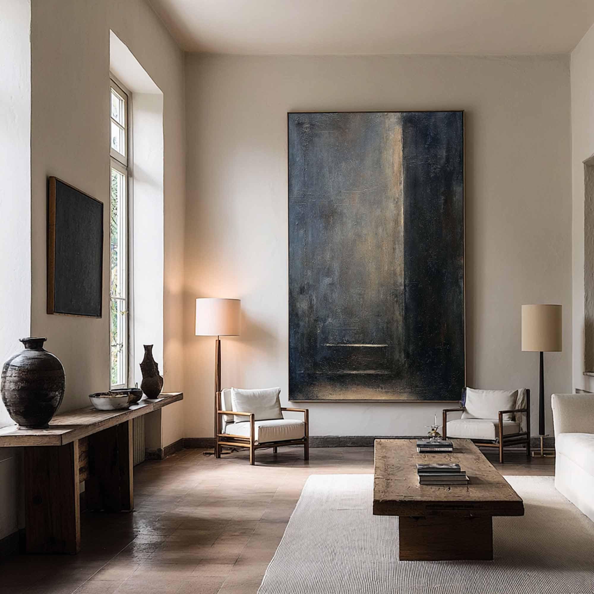 Silent Passage – Large Minimalist Abstract Oil Painting for Modern Interiors