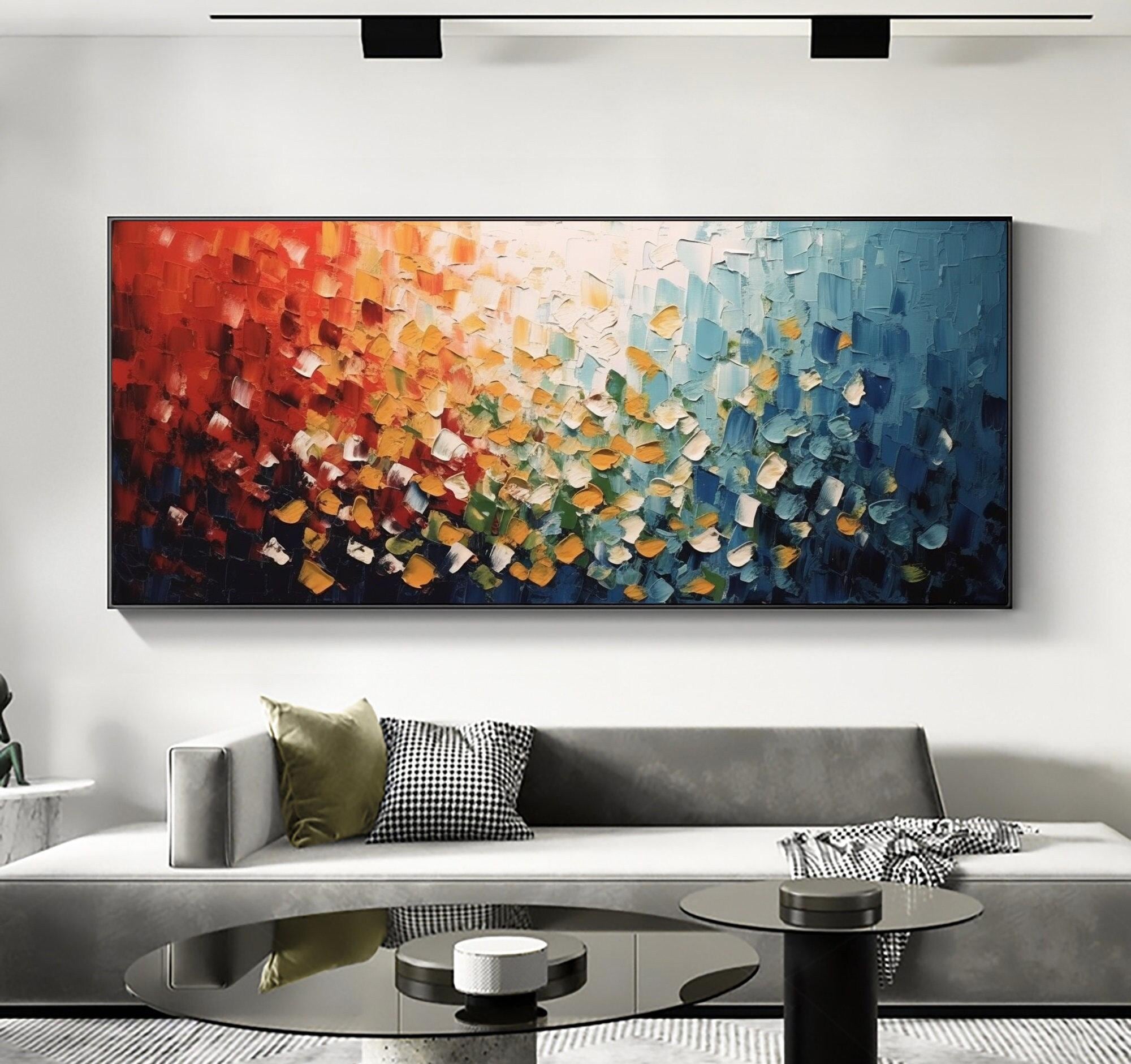 Radiant Flow Large Abstract Textured Oil Painting