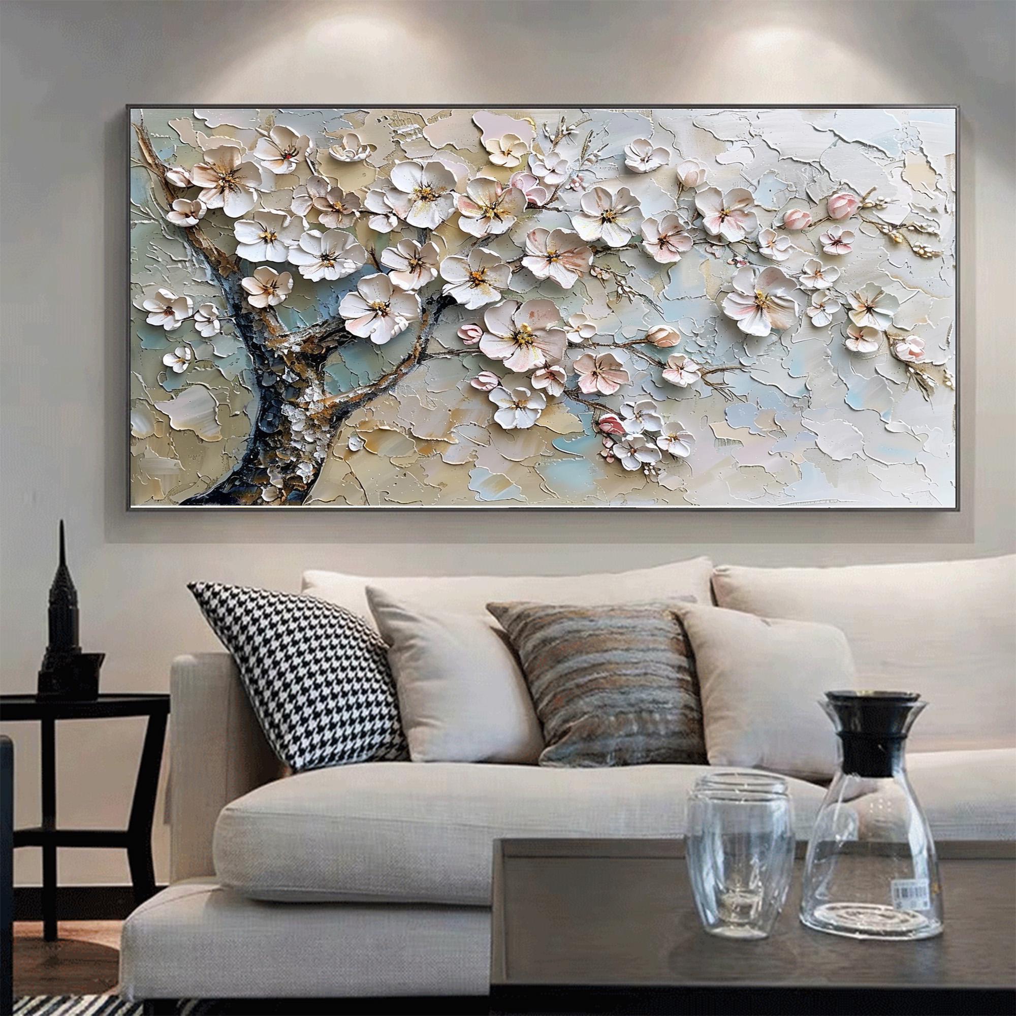 Blossom Grace – Textured Floral Oil Painting