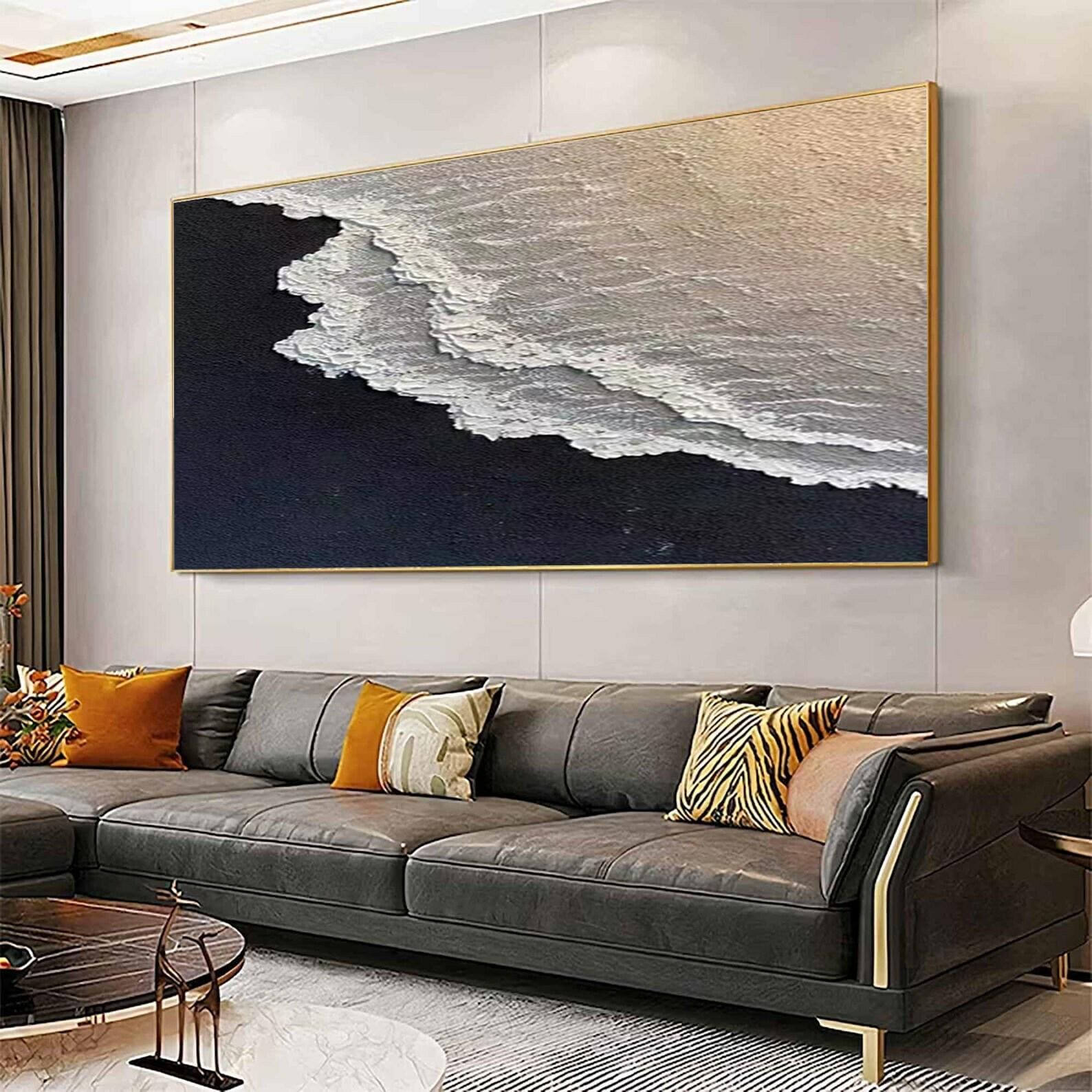 Eternal Tide — Textured Abstract Seascape Oil Painting, Modern Coastal Wall Art