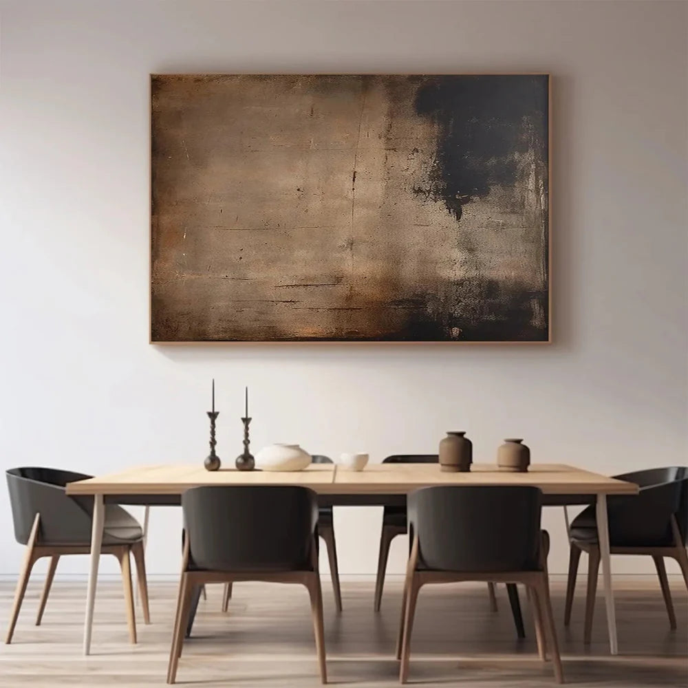 Silent Patina — Wabi-Sabi Minimalist Abstract Textured Oil Painting, Modern Wall Art