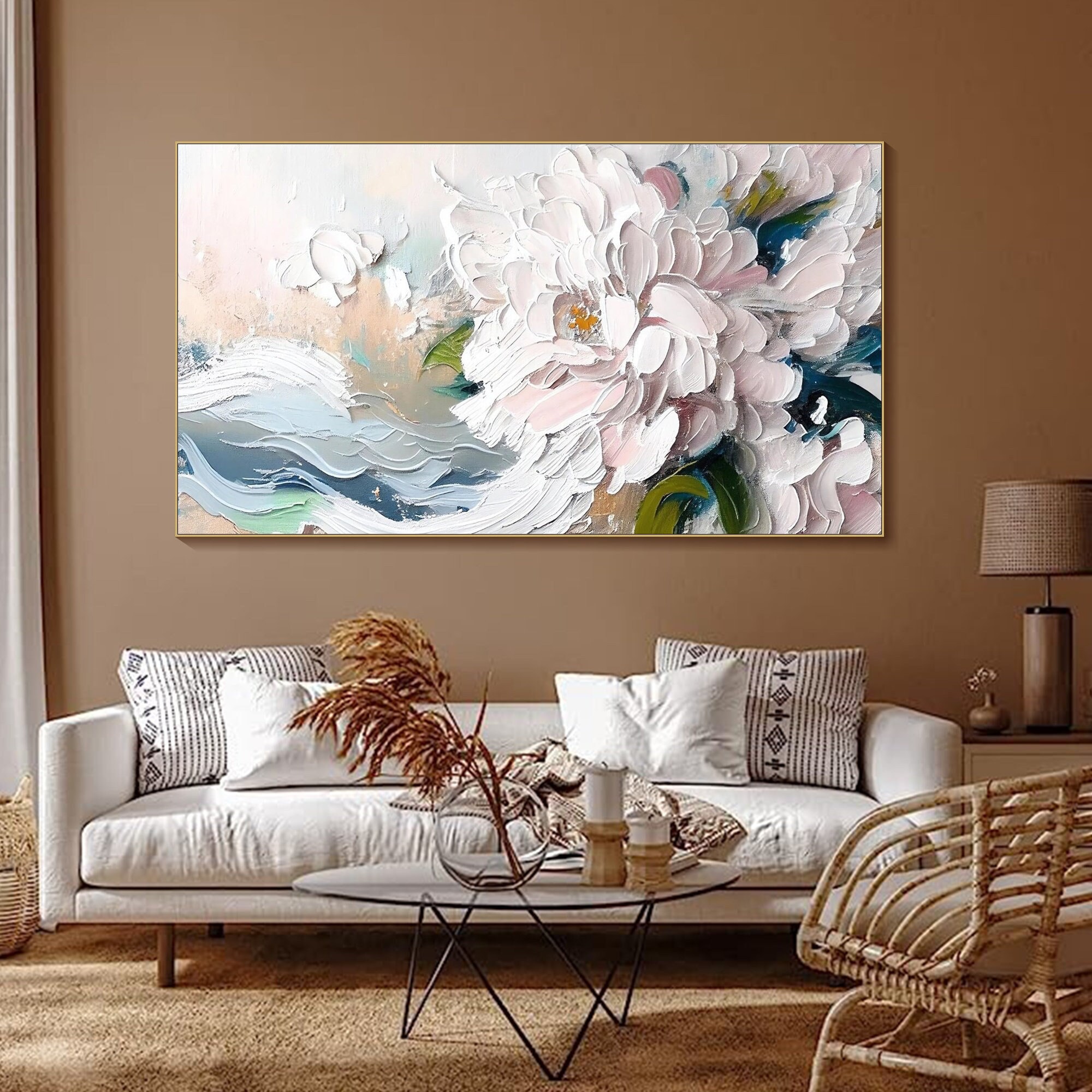Blossoming Elegance: Textured Peony Art