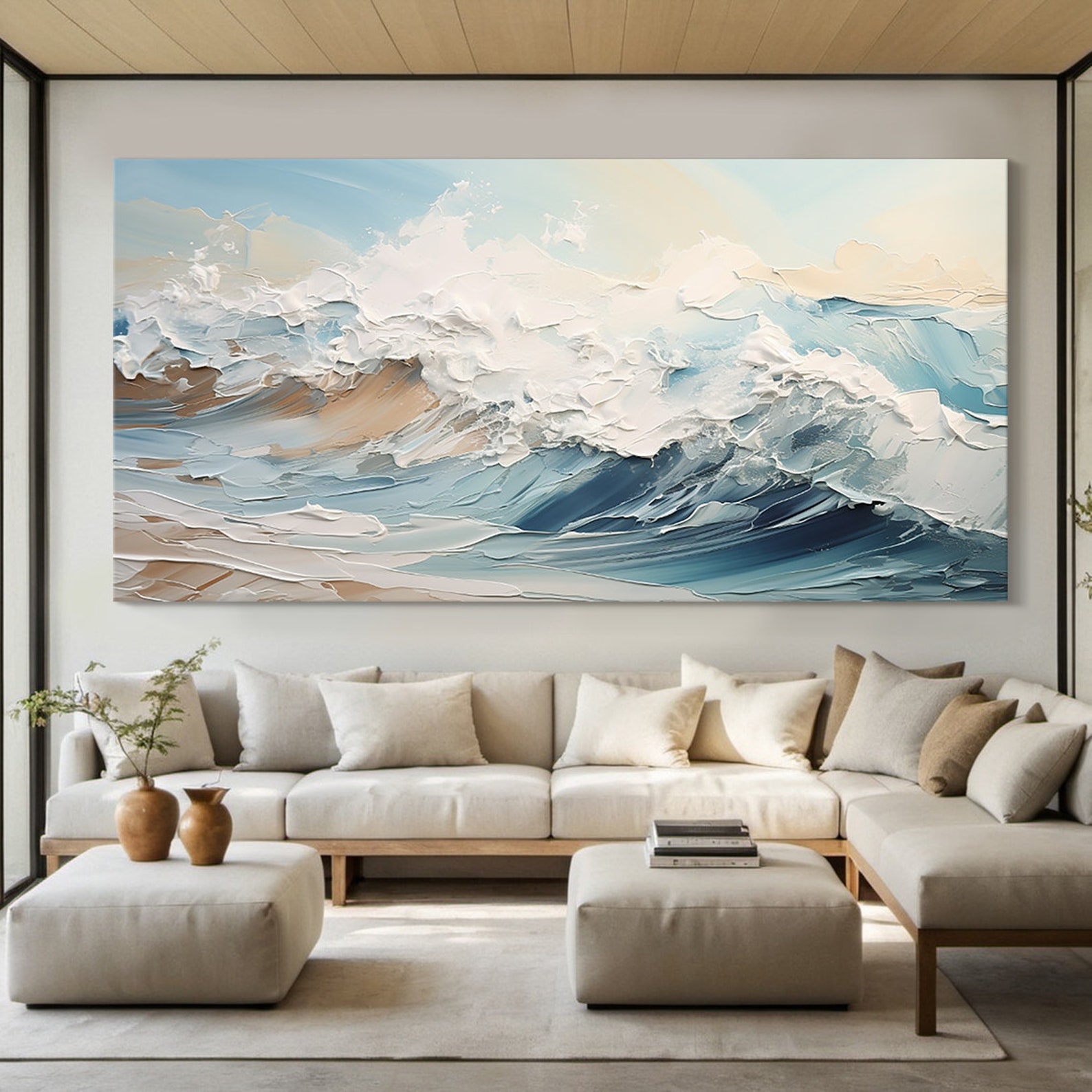 Ocean Breeze: Textured Wave Art