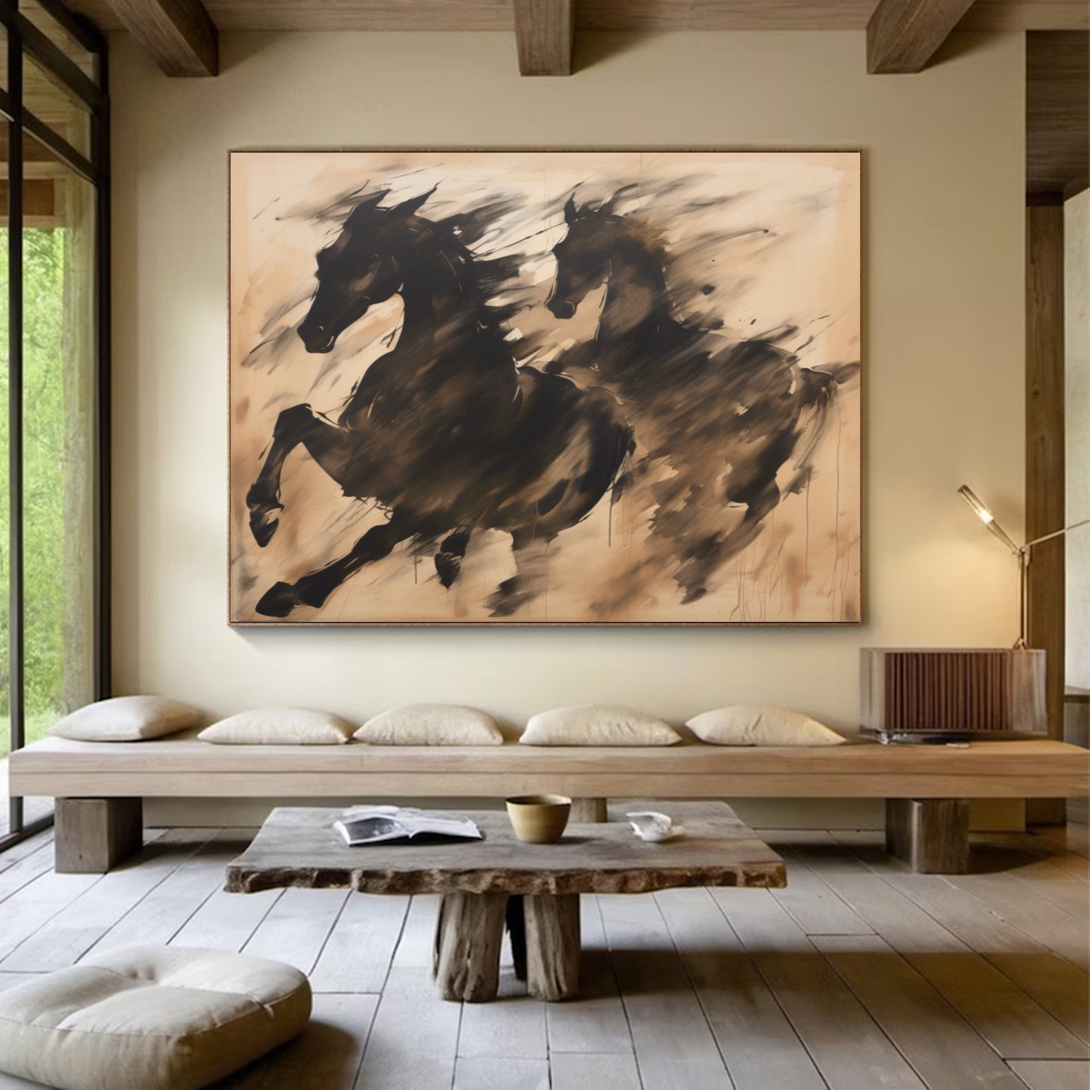 Wild Motion – Abstract Running Horses Canvas Art