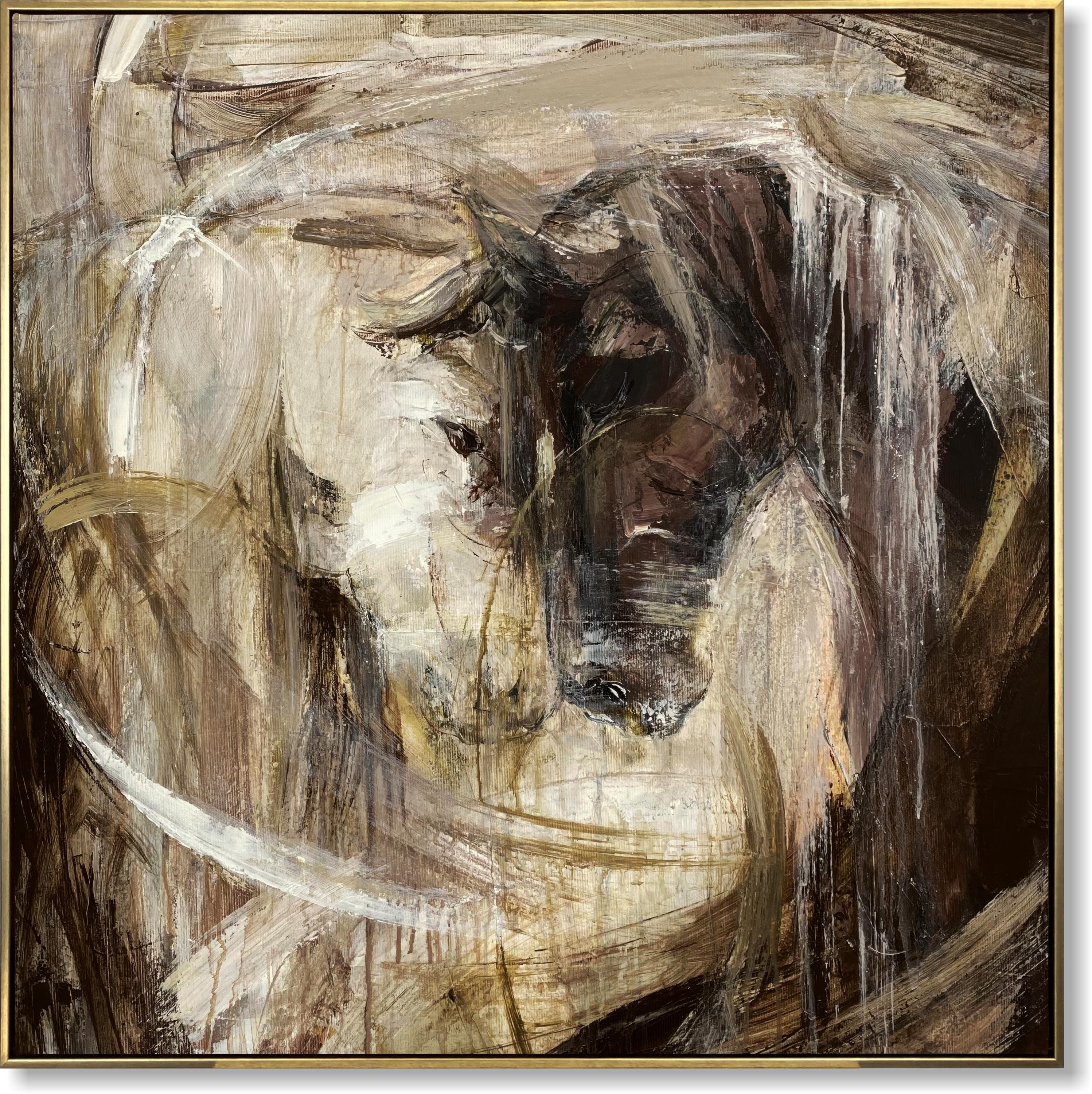 Veil of Spirit – Abstract Horse Portrait in Earth Tones