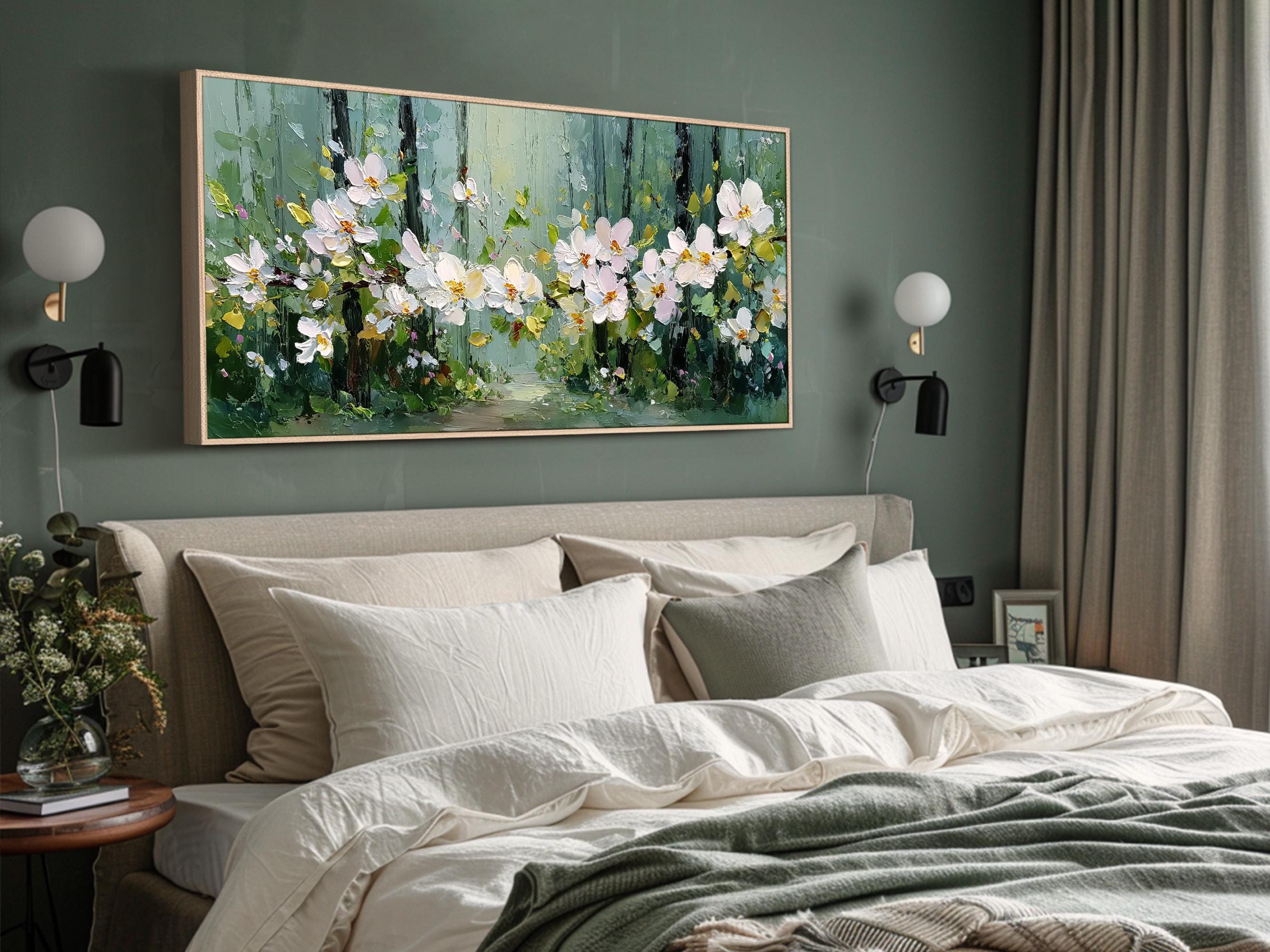 Blooming Path – Large Textured Floral Canvas Wall Art