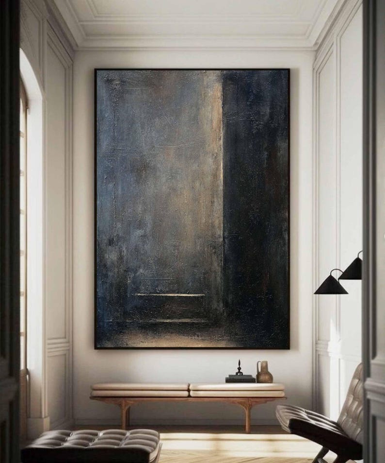 Silent Passage – Large Minimalist Abstract Oil Painting for Modern Interiors