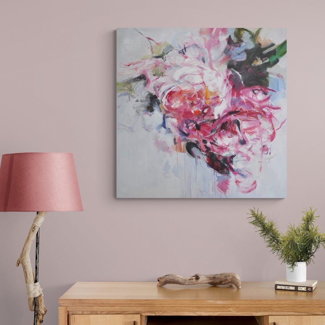 Blooming Whispers – Abstract Floral Oil Painting on Canvas for Modern Home Décor
