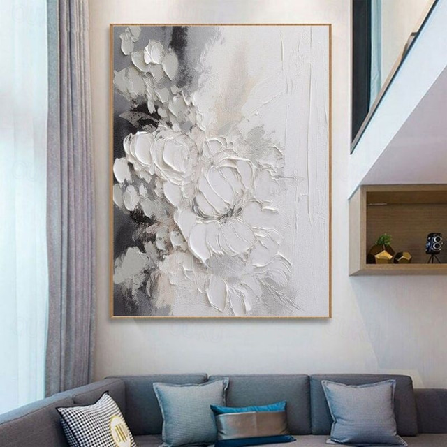 Silent Bloom – Abstract Textured Floral Wall Art