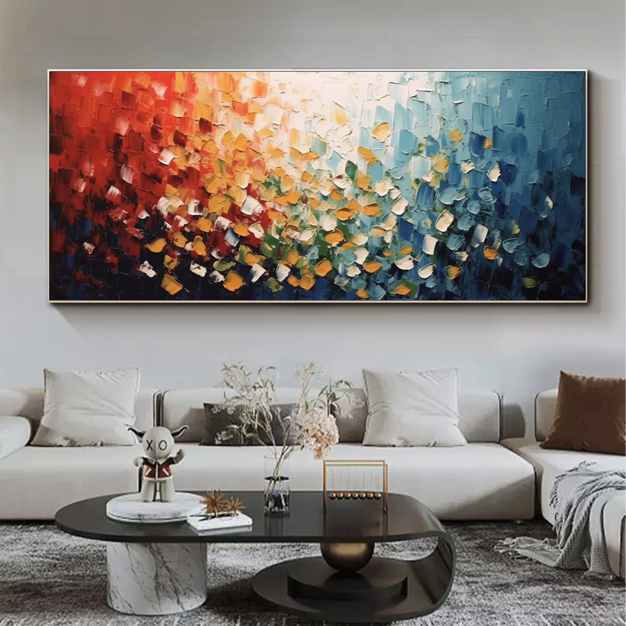 Radiant Flow Large Abstract Textured Oil Painting