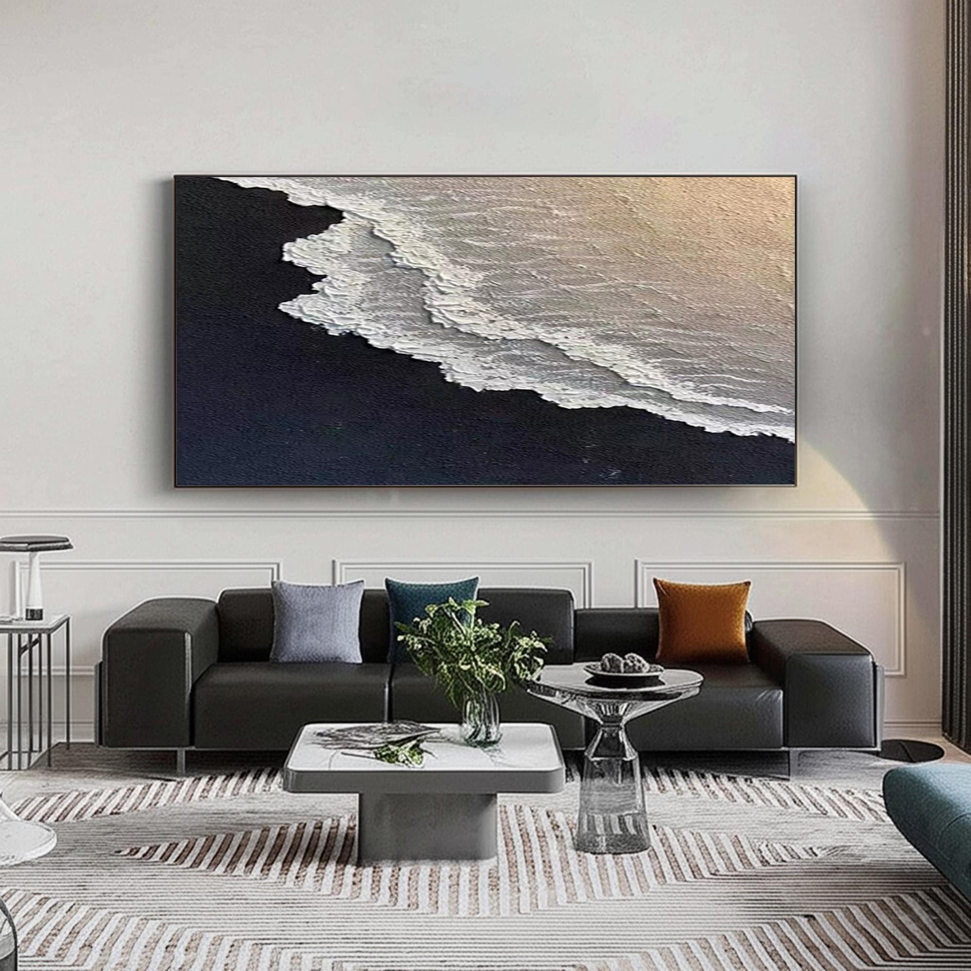 Eternal Tide — Textured Abstract Seascape Oil Painting, Modern Coastal Wall Art