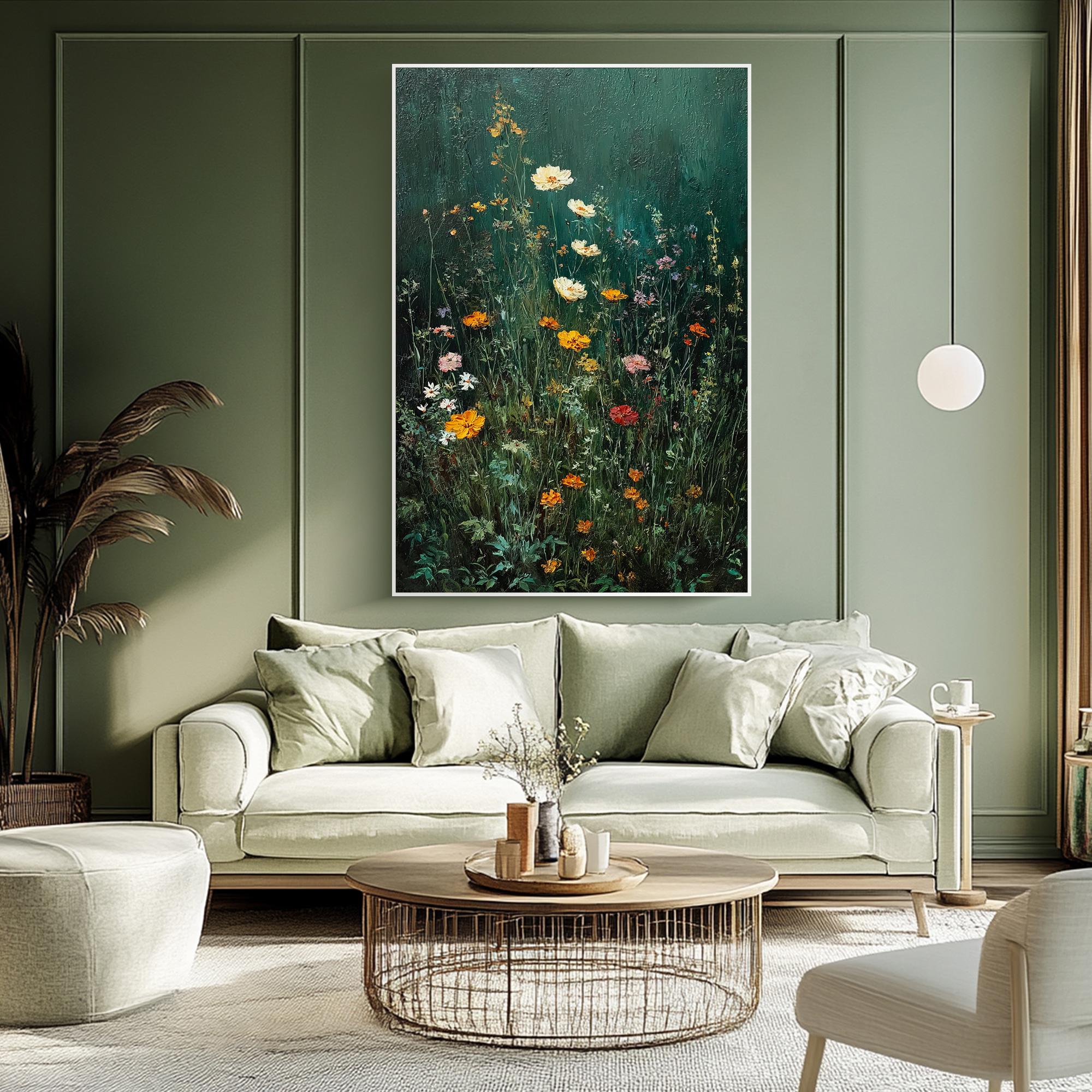 Whispers of Meadow – Textured Wildflower Oil Painting