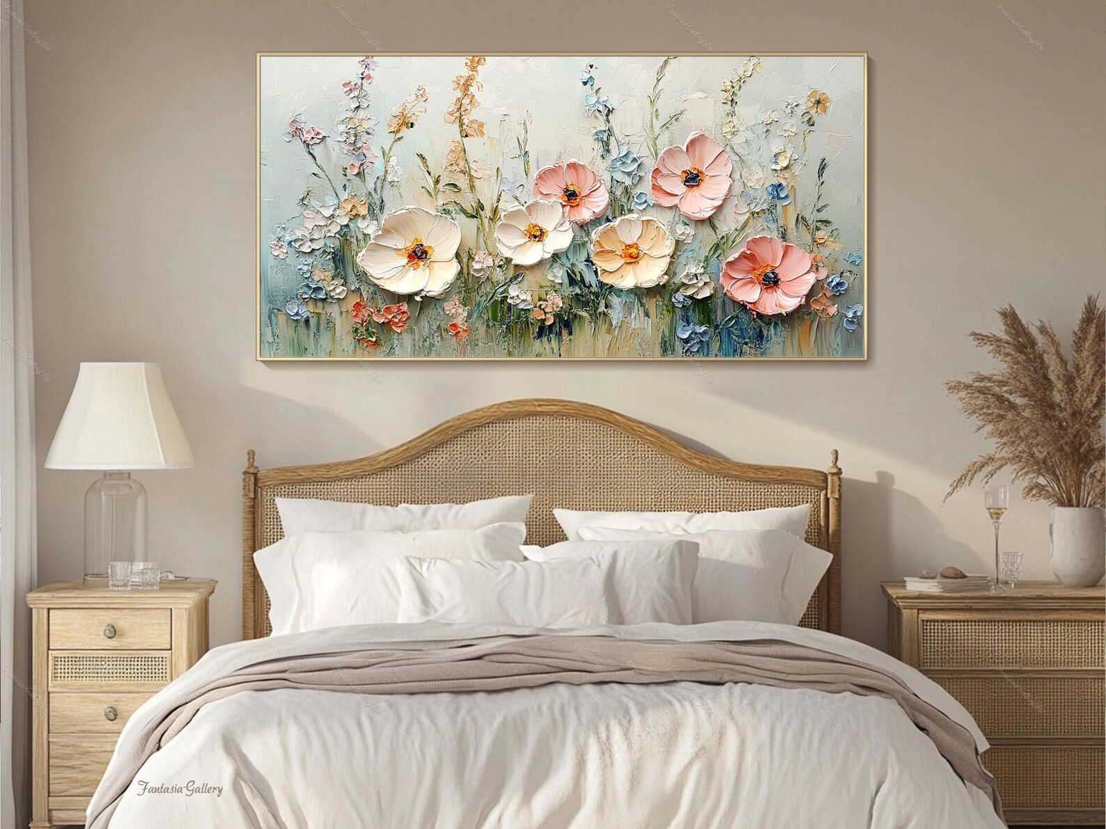 Petals of Calm – Textured Floral Oil Painting