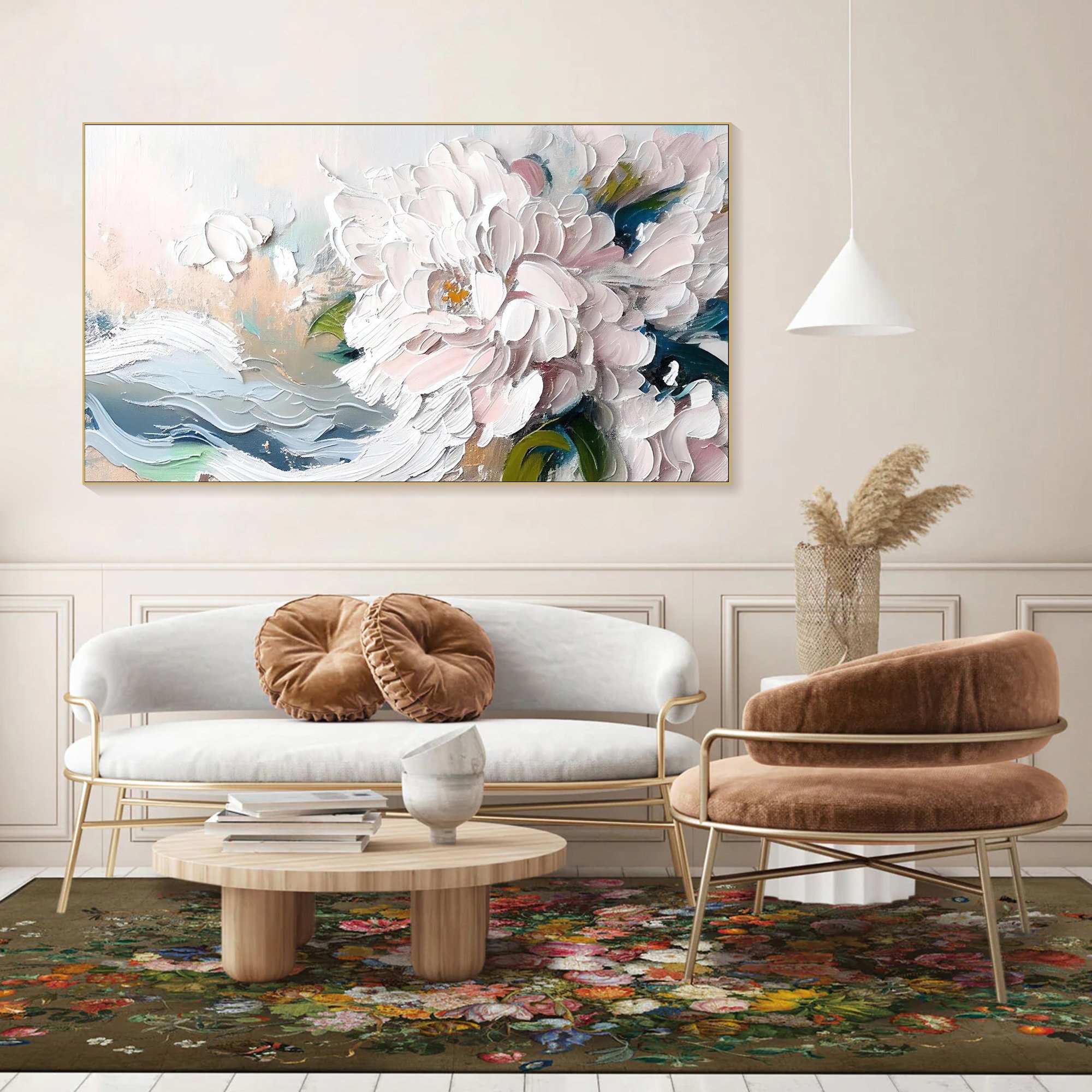 Blossoming Elegance: Textured Peony Art
