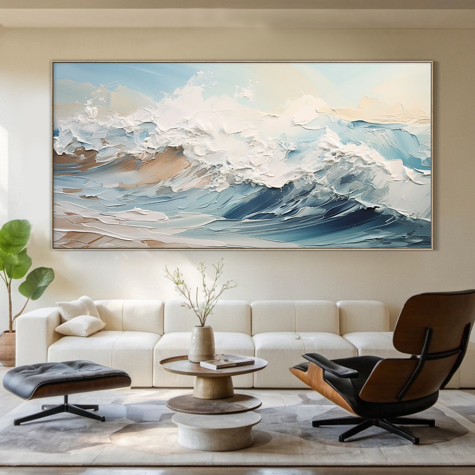 Ocean Breeze: Textured Wave Art